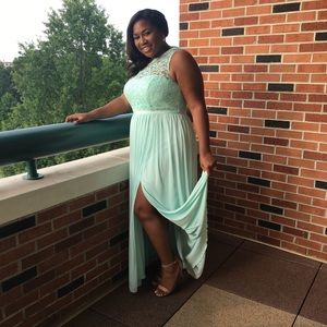 Long One Shoulder Lace Dress